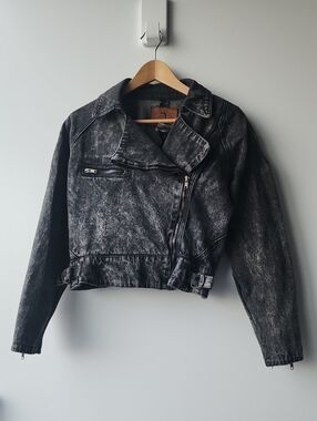Vintage The New Prima Donna Cropped Biker Denim Jacket